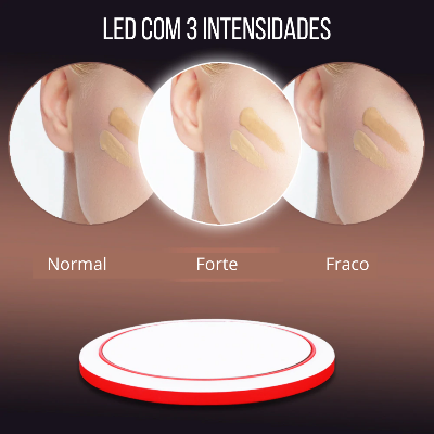 Espelho De Maquiagem com LED e Carregador de Celular – Super Make LED