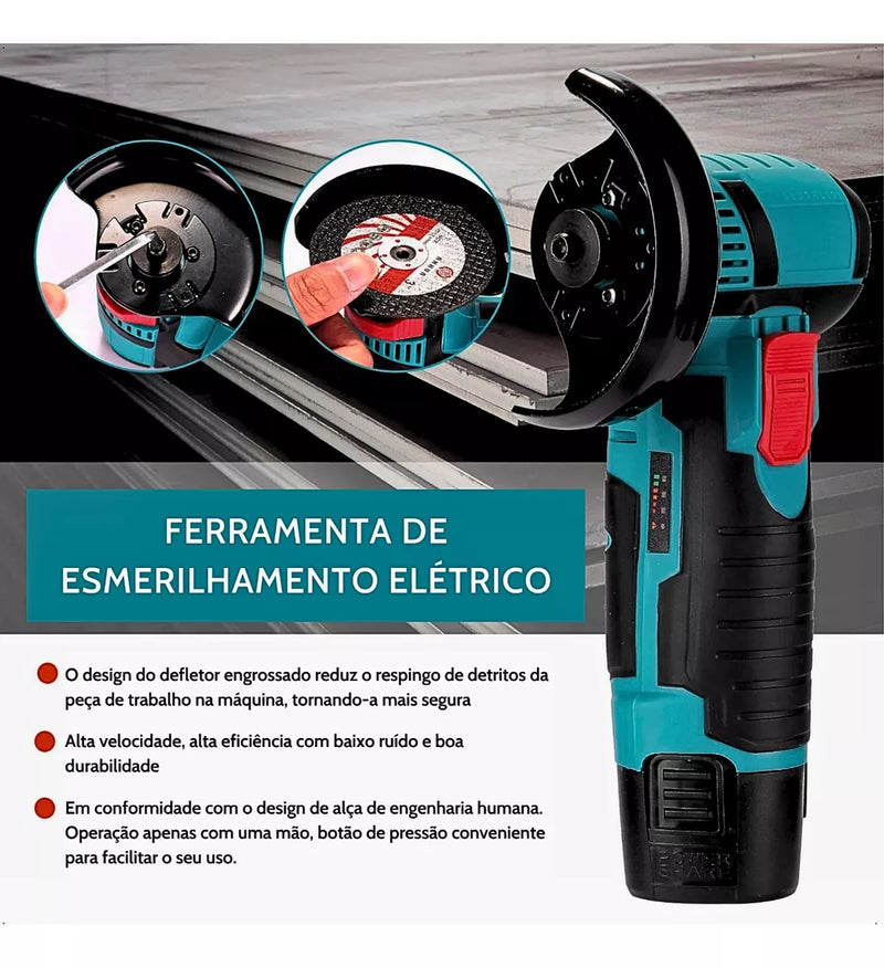 ProTech™ Mini Esmerilhadeira: Corte Preciso e Polimento Impecável + Protetor Facial como Brinde Adicional