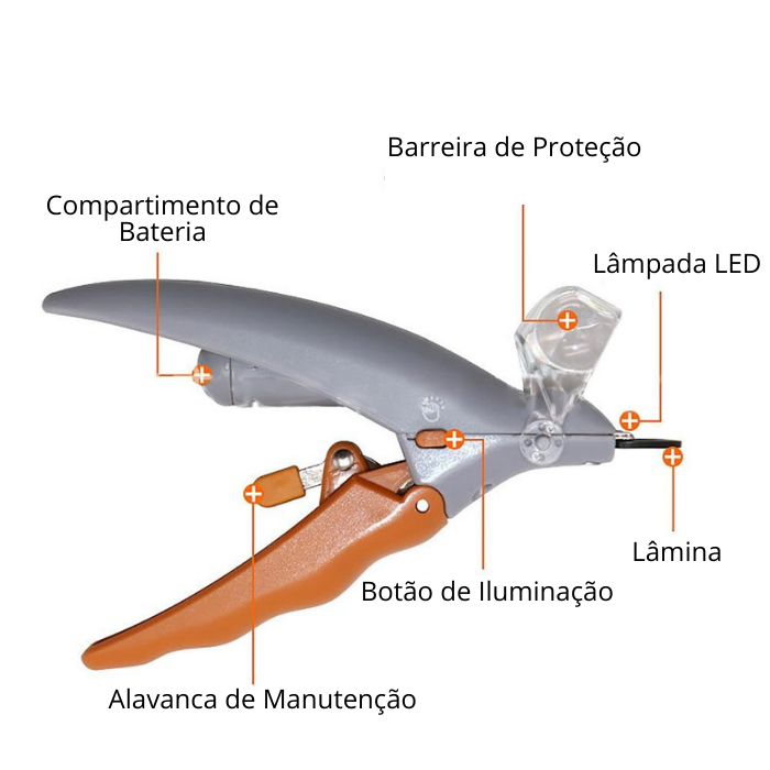 Aparador de Unhas Profissional Para Animais de Estimação LED