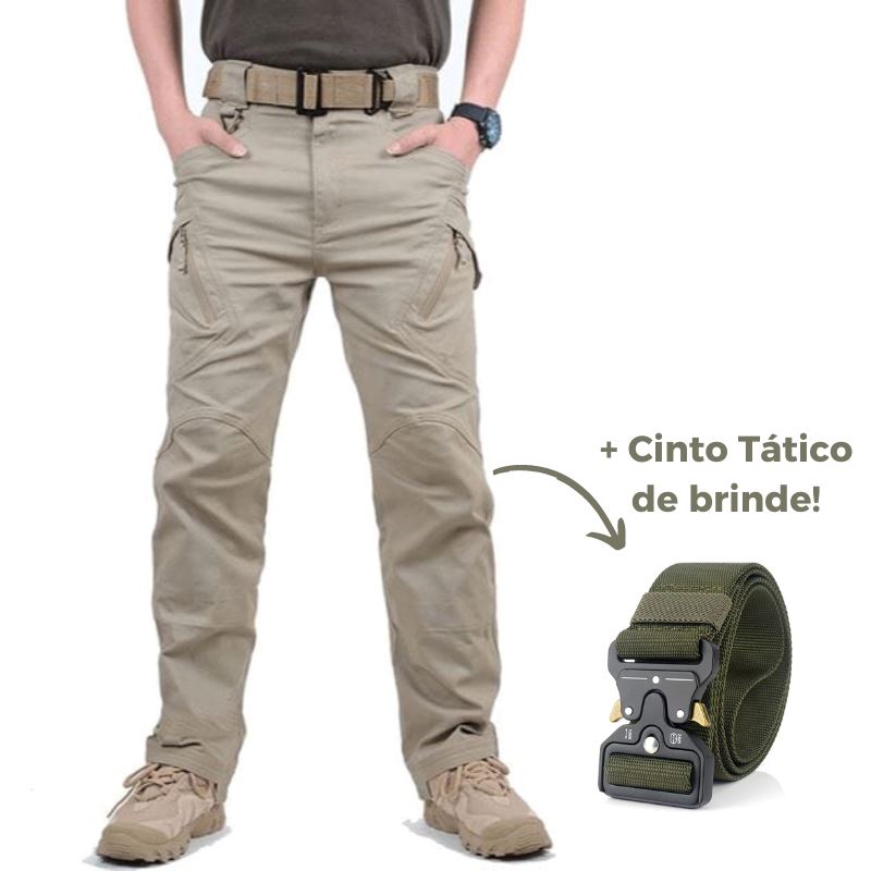 Calça Tática Militar Ultra Resistente e Impermeável + Cinto de Brinde