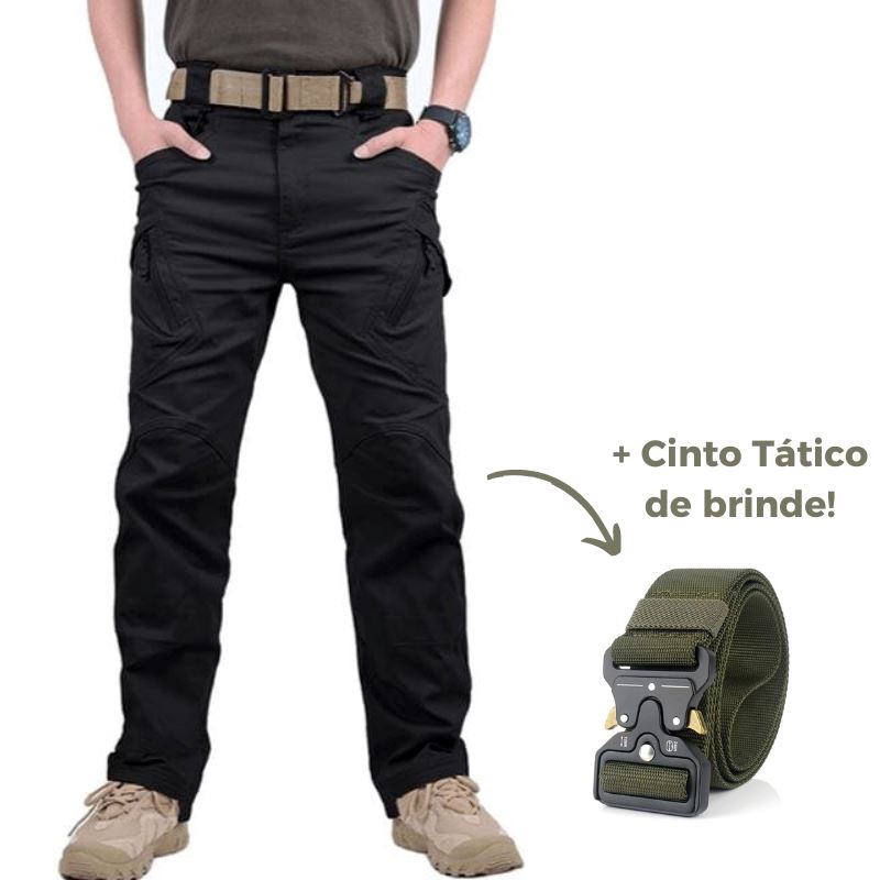 Calça Tática Militar Ultra Resistente e Impermeável + Cinto de Brinde